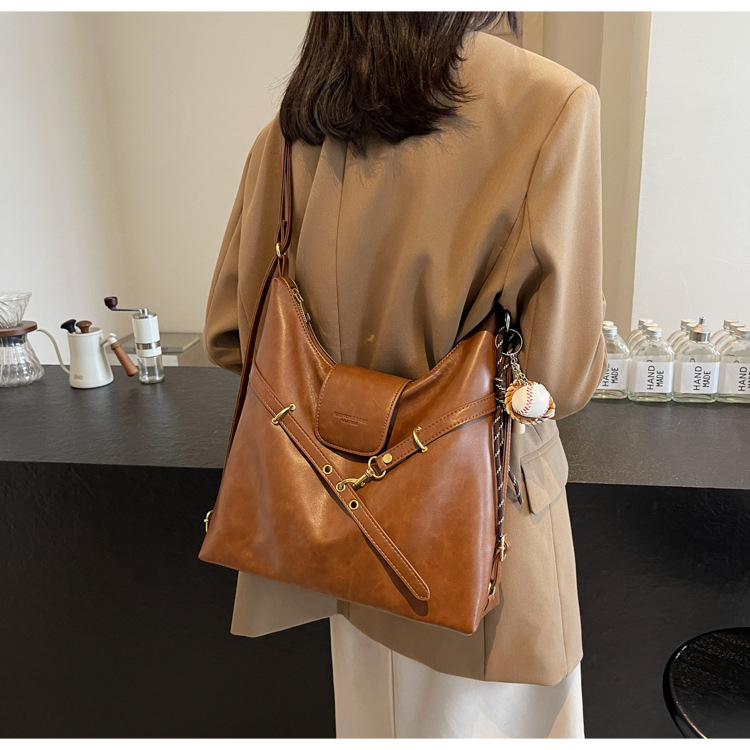 Cross-Border Tote Bag - 2025 Retro Large Capacity Women's Crossbody Travel  Bag for Autumn and Winter Leisure