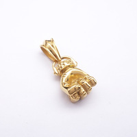 Kalung Fist Vintage Personalized Anti Karat Lapis Emas 18k Bahan Stainless Steel Liontin Perhiasan Fashion Berkualitas Tinggi untuk Pria