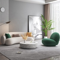Heimmöbel modernes design wohnzimmer-set nordisch 4-sitzer einzigartig bequemes stoffsofa aus samt weiß