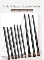 Lot de pinceaux à paupières professionnels en poils naturels avec manche métallique, assortiment deux pièces pour maquillage des yeux