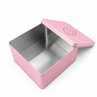Boîte en métal carrée profonde personnalisée avec couvercle et base pour biscuits, thé, bonbons, chocolat, emballage alimentaire, cadeau, fournisseur de logos OEM