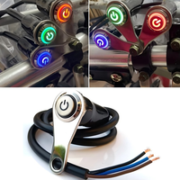 Interrupteur électronique LED pour moto, marche/arrêt, montage sur guidon, alliage d'aluminium, étanche IP65, 12V, phares antibrouillard, bouton poussoir pour klaxon