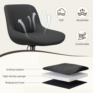 Modern <b>Adjustable</b> <b>Bar</b> <b>Stool</b> Faux Leather Metal Base Swivel Counter Height Chair for Home <b>Bar</b> Commercial Use - Product Image 4