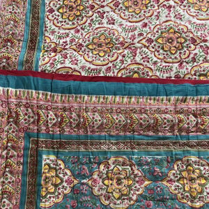 Juego de cama de gasa de algodón orgánico de calidad de diseño de lujo, edredón hecho a mano Reversible Razai HandBlock impreso Patchwork cálido HomeQuilt - Product Image 1