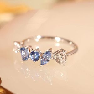 Pendientes <span class=keywords><strong>de</strong></span> Moda para Mujer, Estilo <span class=keywords><strong>Instagram</strong></span>, Geométricos, Color Azul Arcoíris, Chapados en Oro, con Incrustaciones <span class=keywords><strong>de</strong></span> Circonitas Coloridas, Estilo Europeo Americano - Product Image 3