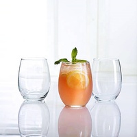 Vente en gros, Logo personnalisé en forme d'œuf, verre à vin sans tige, verres à vin avec bordure dorée