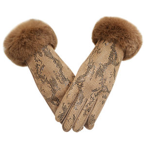 Guantes Cálidos de Invierno Directo de Fábrica con Textura de Piel de Serpiente para Mujer, Pantalla Táctil, Antideslizantes, Transpirables, para Conducir, MOQ Bajo, Envío Rápido - Product Image 4