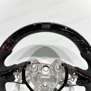 Volante Deportivo de Fibra de Carbono Forjado en Rojo con LED y Gamuza para Hyundai Elantra <span class=keywords><strong>N</strong></span> I30 <span class=keywords><strong>I20</strong></span> 2019 2020 2021 2022 <span class=keywords><strong>2023</strong></span> 2024 2025 - Product Image 5
