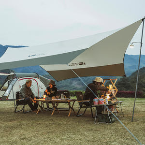 Toldo de jardín Mobi, revestimiento de protección solar para exteriores, tela de sombra portátil Hexagonal plateada, protección contra el viento - Product Image 3