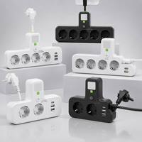 Enchufe Estándar Europeo Personalizado de Fábrica, 10A, con 3 Puertos USB y 1 Puerto Tipo-C, IP44, Adaptador de Corriente para Corea del Sur