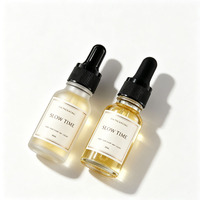 Flacon compte-gouttes en verre givré pour huiles essentielles et cosmétiques, 15ml, 20ml, 30ml, 50ml, 100ml, avec anneau doré, argenté ou noir