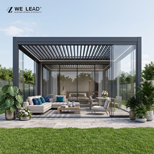 Pérgola Moderna de Aluminio con Recubrimiento en Polvo, Estructura Rectangular para Jardín Exterior, Resistente a la Intemperie, en Negro, Plata y Blanco - Product Image 1
