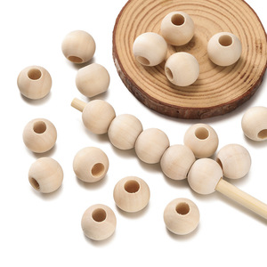 Wooden <b>Beads</b> 10-20mm <b>Large</b> Hole Round Natural Color For Jewelry Making DIY Accessories Wholesale - Product Image 3