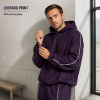 Sweat à capuche sport noir de haute qualité, coupe ample, unisexe, hiver, manches longues, imprimé par sublimation, motif léopard, sweats à capuche et sweat-shirts