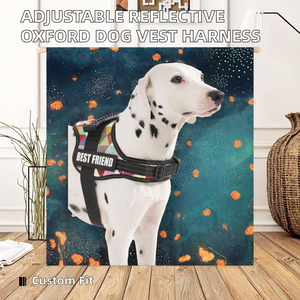 Ошейник-шлейка для собак из нейлона Oxford, регулируемый, простой стиль, светоотражающий, однотонный, дышащий, с липучками и ремнями-липучками - Product Image 2