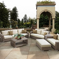 Conjuntos de Patio Más Vendidos Sofás de Jardín de Aluminio y Ratán Muebles Impermeables Sofá para Exterior