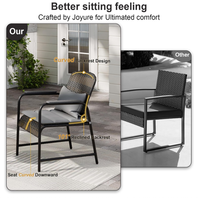Ensemble bistrot d'extérieur en rotin PE résistant aux intempéries, chaise de patio en osier avec table basse, ensemble de conversation pour jardin et balcon