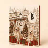 Caja de Papel Personalizada para Calendario de Adviento con Material Ecológico, Funda Impresa Extraíble, 24 Cajones y Diseño con Temática de Mascotas