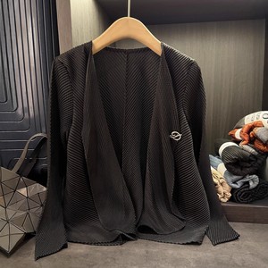 Женский однотонный блейзер из 100% кожи - Product Image 5