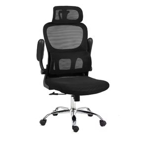 Chaise de bureau ergonomique en maille à dossier haut avec support lombaire avancé, pivotante - Product Image 5