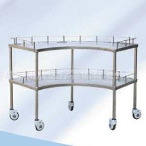 Chariot à instruments en acier inoxydable Xin Yuchen en forme d'éventail 1400x450x900mm pour usage médical et hospitalier - Product Image 1