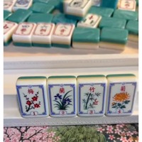 Mahjong américain d'esthétique orientale, ensemble de mahjong américain de luxe moderne pliable et portable, tuiles en acrylique pour les jeux de casino