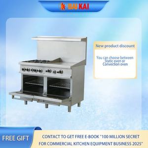 Équipement commercial de restaurant 4 brûleurs avec la gamme de cuisson de gaz de gril de 24 pouces avec le four - Product Image 4