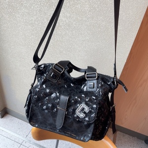 Sac à bandoulière pour femme à paillettes, grande capacité, sac de voyage, sac fourre-tout, sac de moto en cuir personnalisé, sac à main scintillant pour femme - Product Image 3