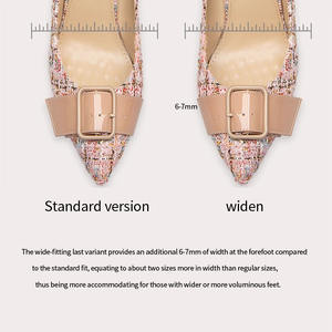 Pumps à <span class=keywords><strong>bout</strong></span> <span class=keywords><strong>pointu</strong></span> de style luxueux avec bride à l'arrière et boucle carrée, petite taille, sandales élégantes de style français pour femmes, chaussures tendance - Product Image 5