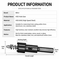 Scie cloche BEILI HSS 6542 avec trou de centrage intégré 16-80mm et foret pilote pour perçage de tôles fines en acier inoxydable et en fer