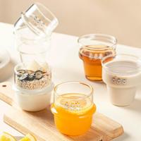 Gobelet en verre sans poignée esthétique, design élégant pour les lattes glacées, le café froid et les boissons gazeuses, sans couvercle ni paille, gobelet minimaliste