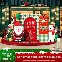Mur de fond photo pour check-in, décoration d'ambiance pour événements en centre commercial et magasin, avec scène de Noël imprimée numériquement sur panneau KT moderne