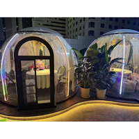 Le dôme préfabriqué loge la tente de luxe transparente verte de dôme de polycarbonate de maison de bulle