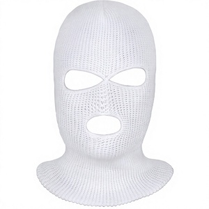 Masque Balaclava Unisexe Blanc Respirant Imperméable en Spandex et Polyester Couleur Unie pour Adulte – Idéal pour l'Extérieur - Product Image 1