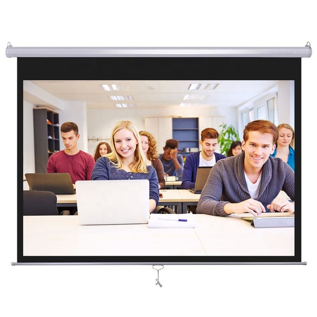 China Portable Manual Pull Down Projector Screen China Factory