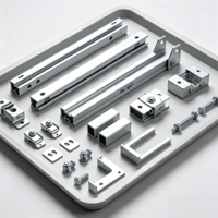 Supports de montage de panneaux solaires personnalisés, pièces d'extrusion en aluminium usinées CNC, système photovoltaïque OEM