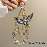 Breloque de téléphone en strass Aile d'Aigle Doré, pendentif de sac artisanal lourd, cordon de poignet, cadeau bijoux pour femme