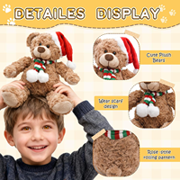 Peluches d'ours en peluche rembourrées avec un cœur rouge, jouets en peluche douce