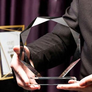 Trofeo in Cristallo, Medaglia Creativa, Premio Impermeabile Lucidato con Incisione Laser, Targa per Cerimonia Annuale del Dipendente d'Annno - Product Image 3