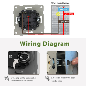 Interruptor de Parede Elétrico de Toque CHAOYI Padrão UE de Luxo com Painel de Alumínio em Várias Cores, 1 Gangue, 1/2/<span class=keywords><strong>3</strong></span> Vias, Botão de Reinicialização, 10A - Product Image 4