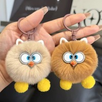 Pendentif en fausse fourrure de lapin Rex, petit briquettes, pour sac, sac à dos, poupée, poupée de dessin animé, porte-clés de voiture, frais et mignon