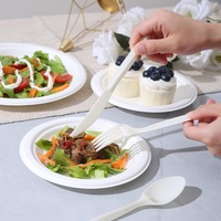 Ensemble de couteau, fourchette et cuillère jetables compostables biodégradables en amidon de maïs BOFA, écologiques, avec poignée antidérapante, vaisselle pour hôtels