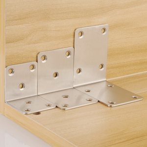 Lot de 2 équerres d'angle épaisses en acier inoxydable à 90 degrés pour la réparation de meubles en bois et d'étagères - Product Image 2