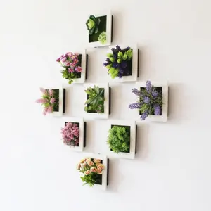 YAYUN J-3259 Factory Direct Sale Hanging Photo Wall Succulent Plants In Wood Frame