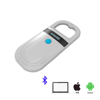 Escáner de Microchip RFID Portátil con Bluetooth y USB, 256 Registros, 134.2khz 125khz FDX-B, Lector de Etiquetas para Perros, Gatos y Mascotas