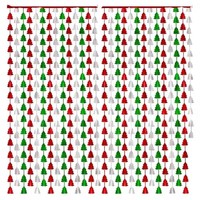 1 Pack Rideaux à Franges en Aluminium pour Arbre de Noël 3.3x6.6ft, Rideau Semi-Transparent Scintillant en Guirlandes, Décorations de Fête de Fin d'Année et du Nouvel An