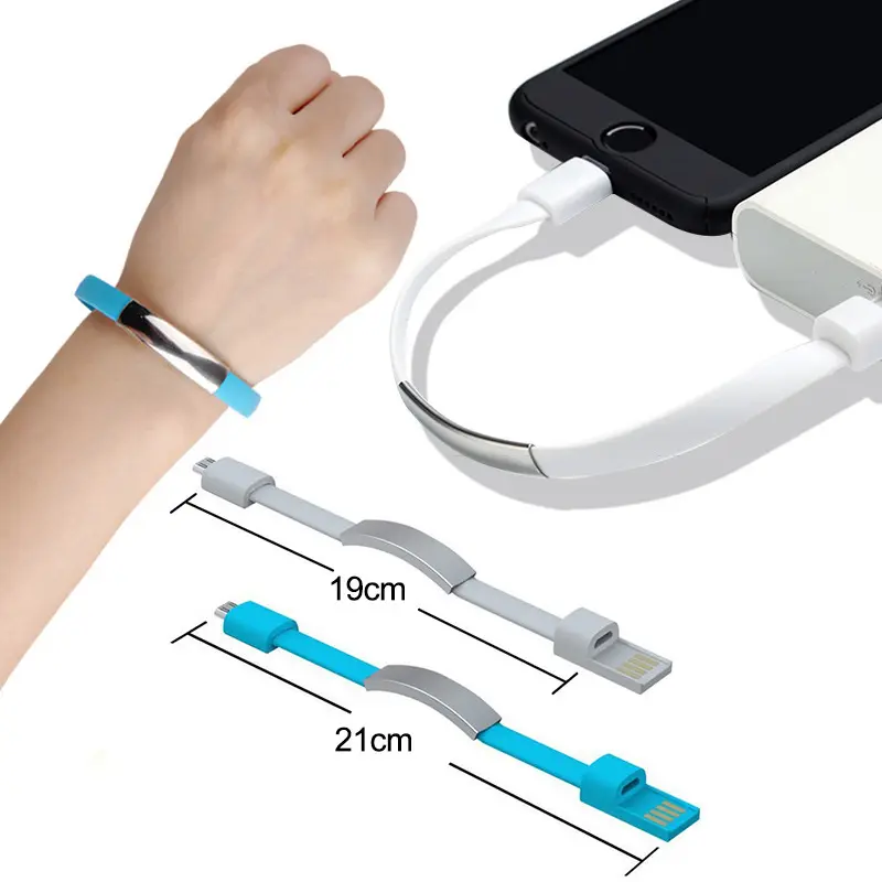 Cable Bracelets Charger Cable Bracelet Leather Charge Braided Cord Fashion USB to 8 pin Braided Wristband Data Charge