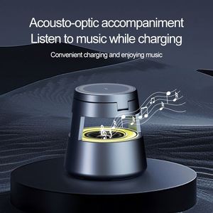 Multifunzione <span class=keywords><strong>Mini</strong></span> pieghevole magnetico 5 In 1 supporto per caricabatterie Wireless con altoparlante e luce notturna per iPhone Watch <span class=keywords><strong>AirPods</strong></span> - Product Image 6