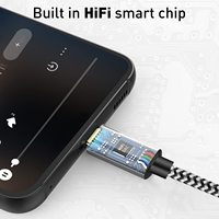 HANTAI Ht-23 Kabel Audio USB Type C 3.5mm Aux Nylon Adaptor Aux Mobil 8K untuk Samsung S20/Note 20/S21 Ultra/Tab S7 Headset Speaker