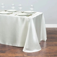 Décoration en tissu lisse en soie brillante Rectangle de couverture de Table en satin pour nappe de mariage